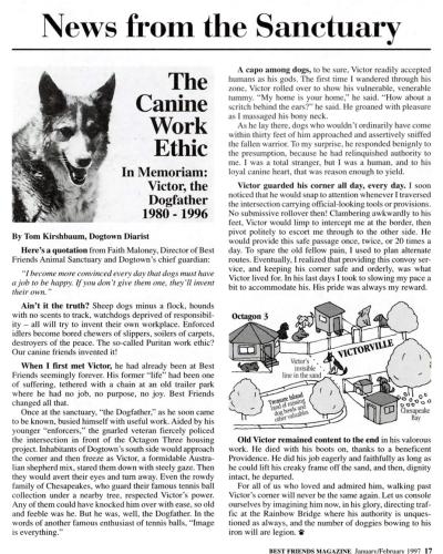 In Memoriam: Victor the Dogfather magazine article