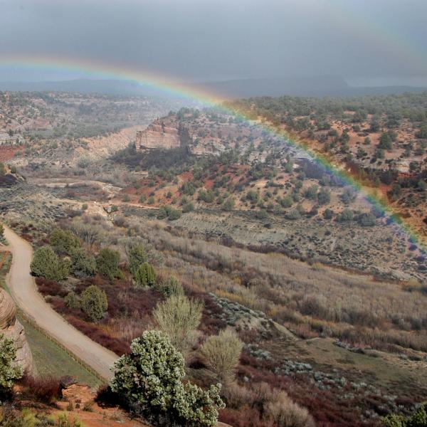 Double rainbow over Angel Canyon