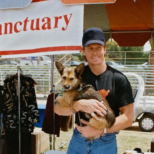 LA Volunteer at the Cinco de Meow adoption event, 2002.