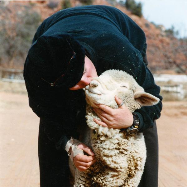 One of our early employees, Carrie Godbe, shows Ali Baa Baa some love.