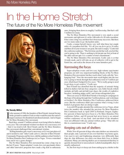 In the Home Stretch Best Friends magazine article