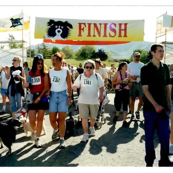 Participants get ready to strut at Sugar House Park in Salt Lake City, 2001.