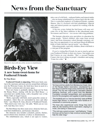 Feathered friends new aviary magazine article from 1997