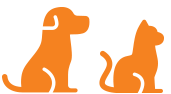 Icon of a dog and cat silhouette