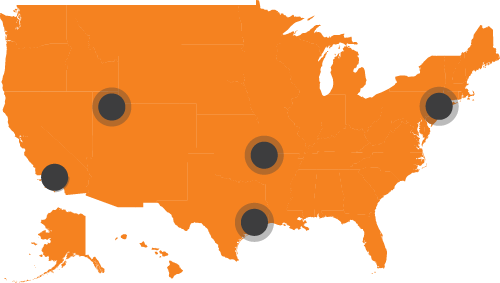 map icon with five locations